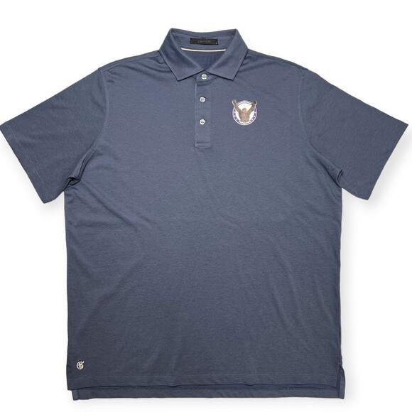 Greyson Omaha Golf Polo Mark Messier Foundation SIZE L Blue Short Sleeve Shirt - Picture 1 of 13